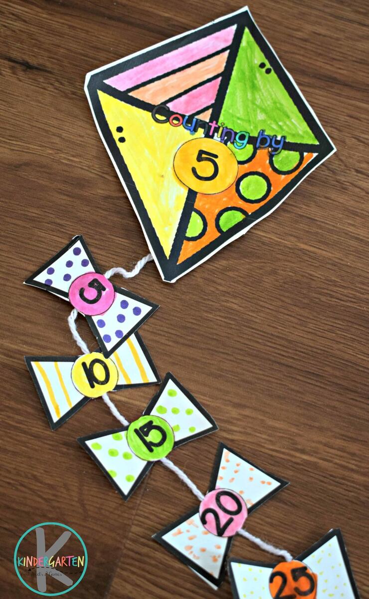 FREE Printable Kite Skip Counting Math Craft For Kindergarten