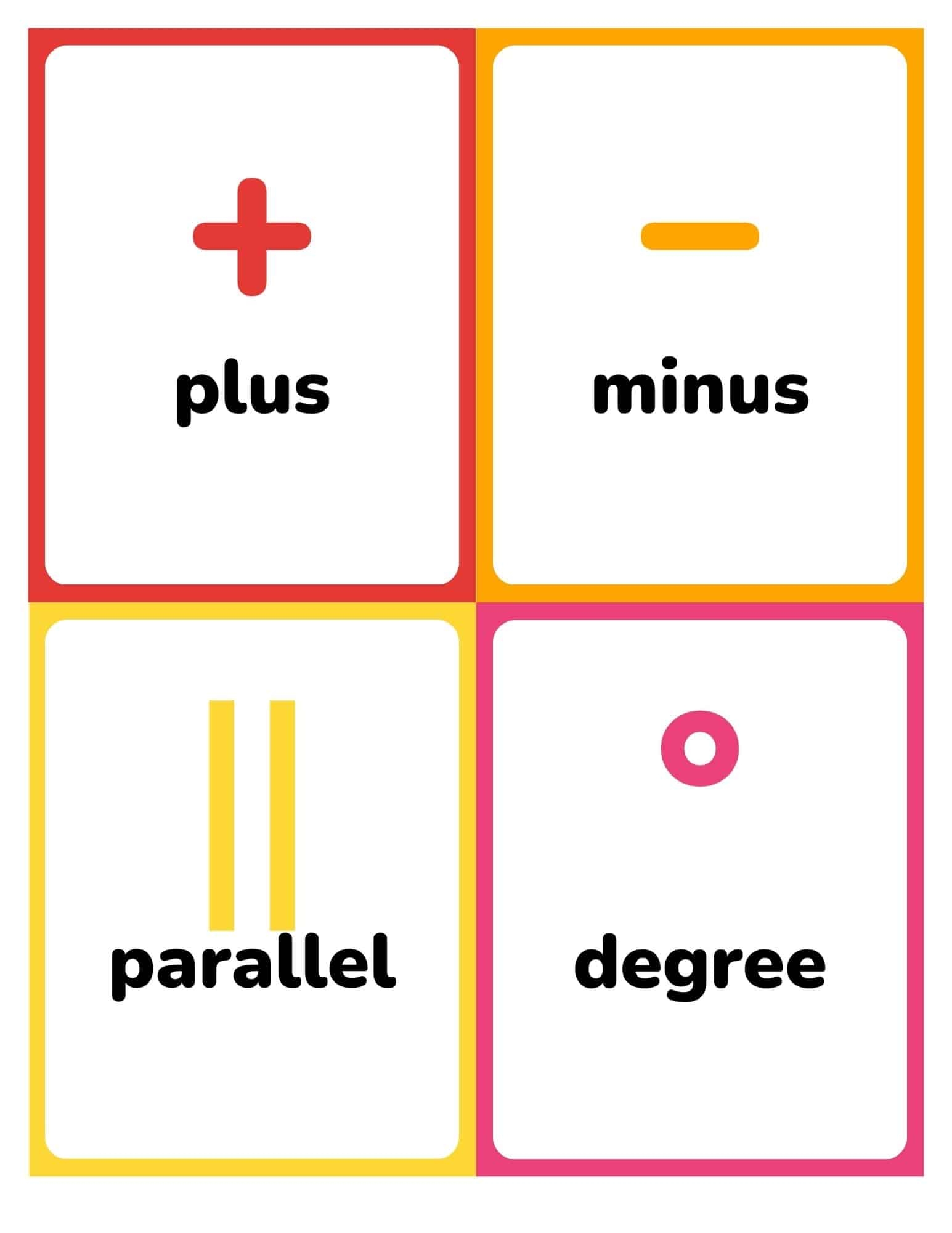 Free Printable Math Symbols Flashcards For Kids Free Printable Math Symbols Flashcards For Kids