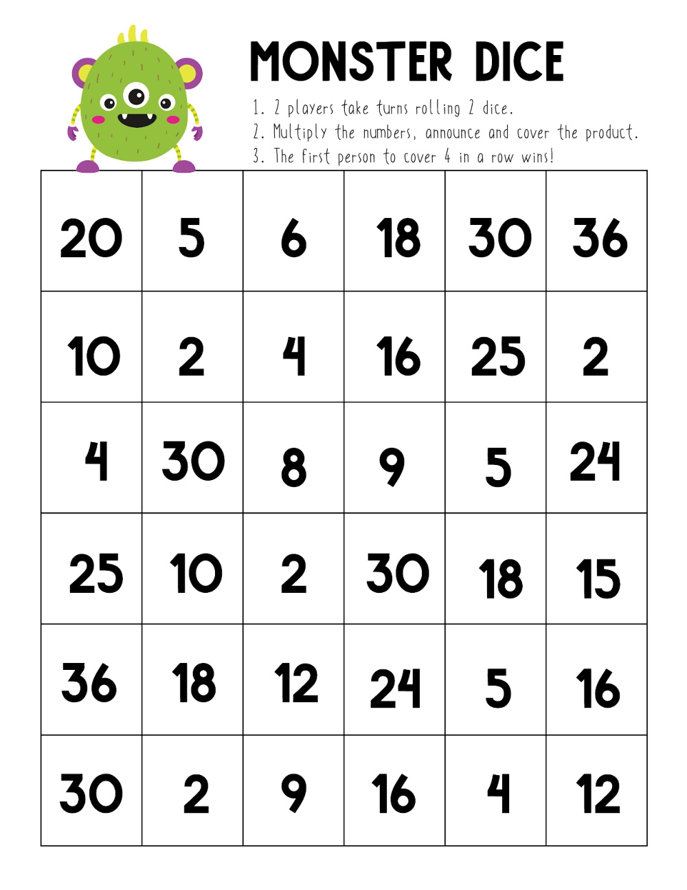 Free Printable Monster Math Practice Games It S A Mother Thing Free Printable Monster Math Practice Games It S A Mother Thing