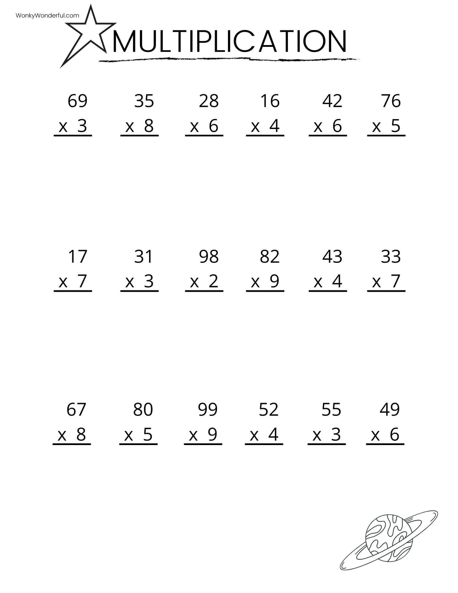 FREE PRINTABLE MULTIPLICATION WORKSHEETS WonkyWonderful Addition Worksheets Free Printable Easy Math Problems Free Printables Lettering SVG Files Tools Apps