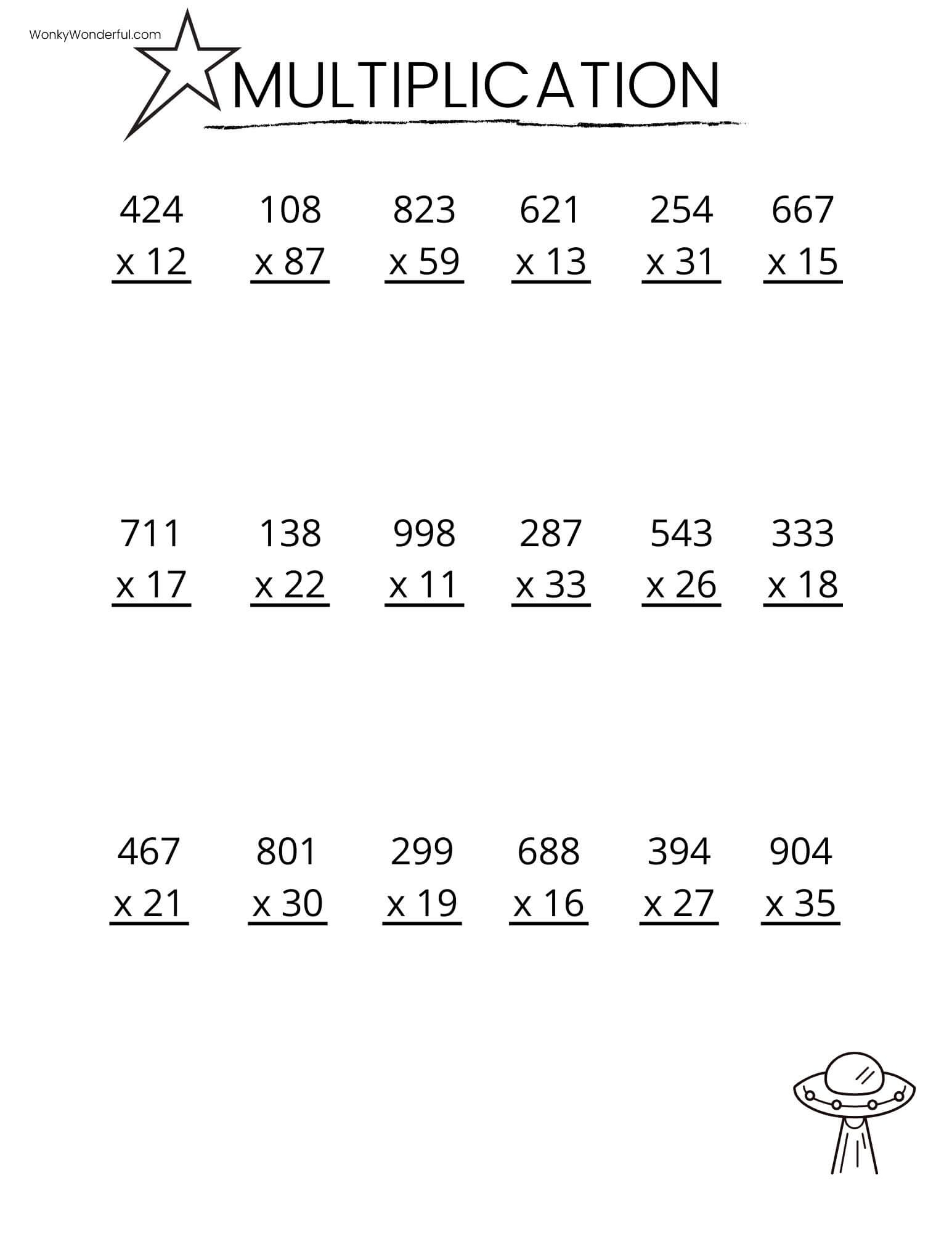 FREE PRINTABLE MULTIPLICATION WORKSHEETS WonkyWonderful Multiplication Worksheets K12 Math Worksheets