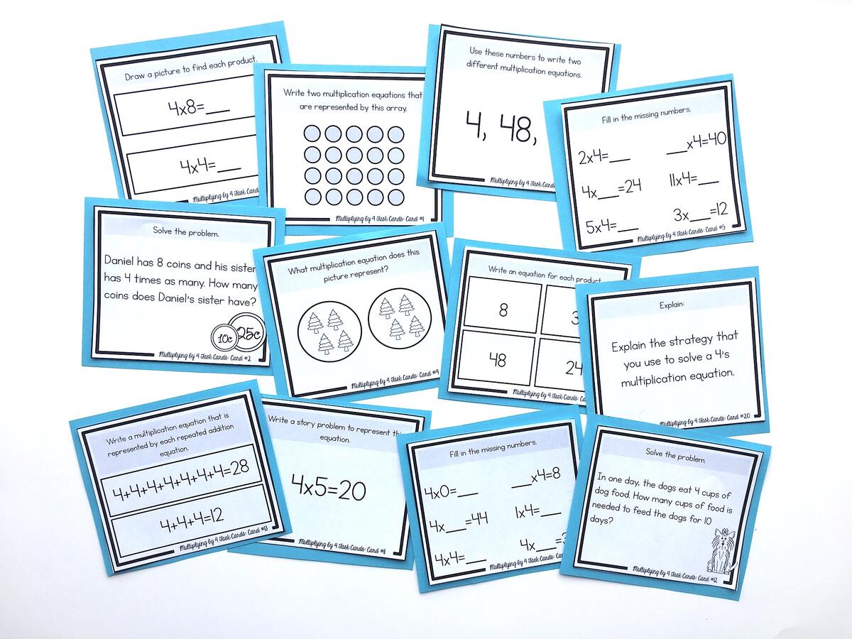 Free Set Of Multiplication Task Cards Shelley Gray Free Set Of Multiplication Task Cards Shelley Gray