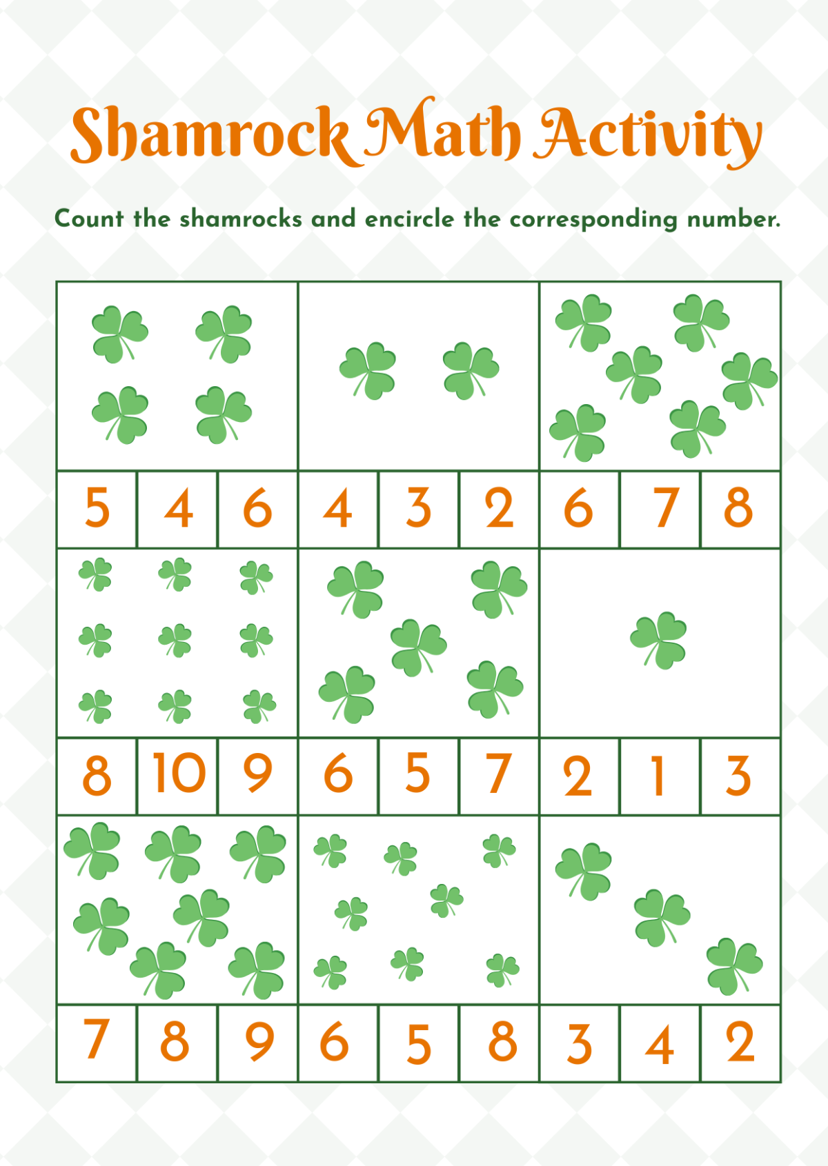 Free Shamrock Math Activity Template To Edit Online Free Shamrock Math Activity Template To Edit Online