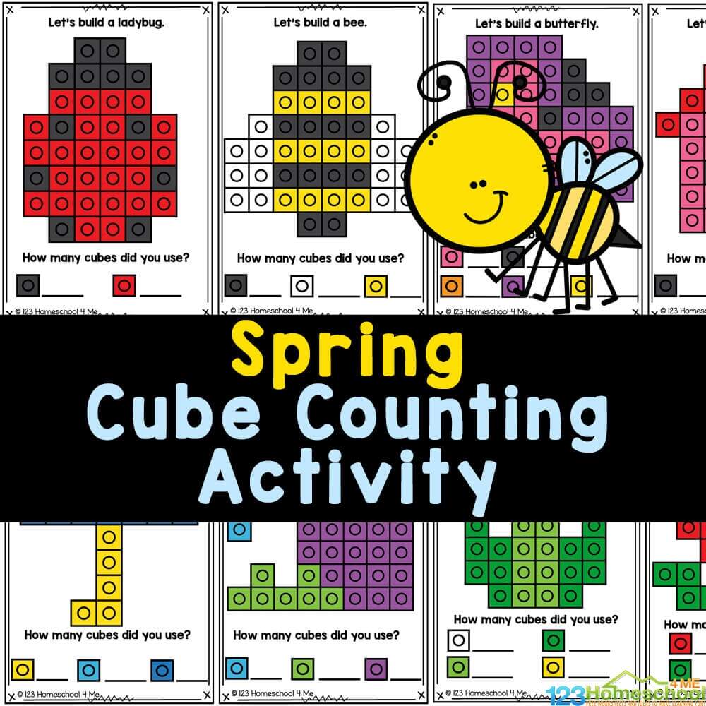FREE Spring Math Activity With Snap Cube Pattern Cards FREE Spring Math Activity With Snap Cube Pattern Cards