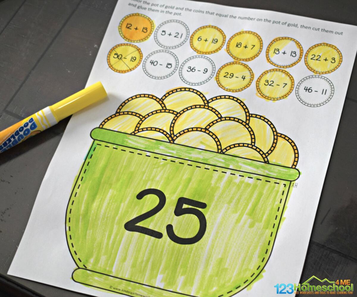 Free St Patrick S Day Math Craft For Grade 1 2 To Practice Addition Subtraction