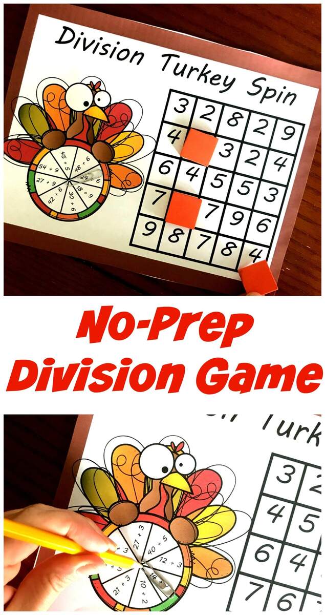 FREE Thanksgiving Division Game For Practicing Basic Division Facts No Prep FREE Thanksgiving Division Game For Practicing Basic Division Facts No Prep