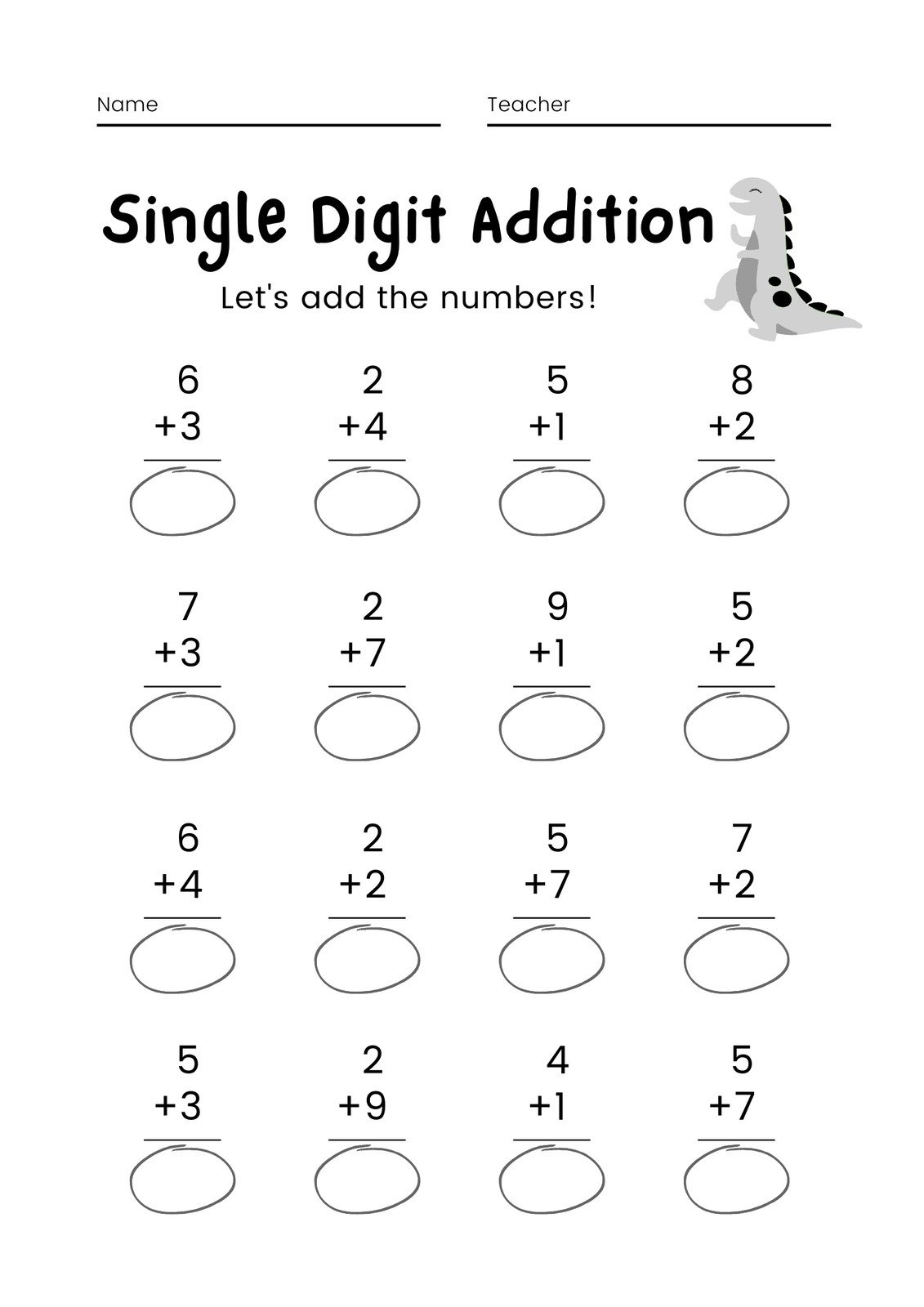 Free To Print And Edit Addition Worksheet Templates Canva