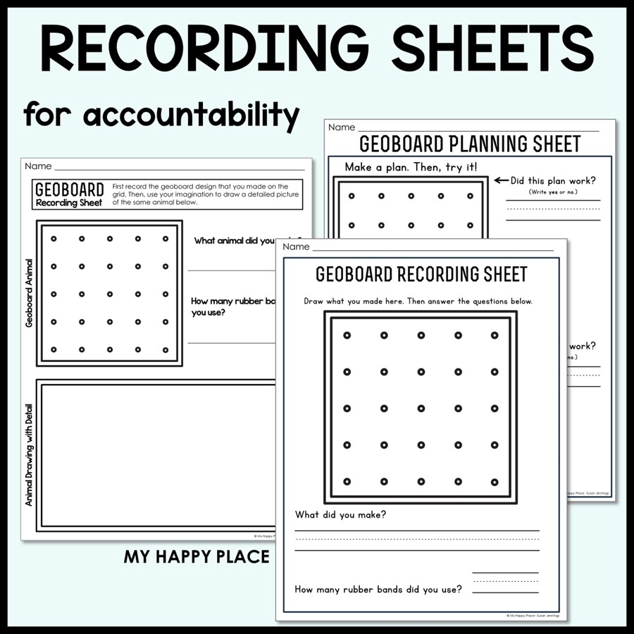 Geoboards Task Cards Bundle Fine Motor Skills Morning Tub
