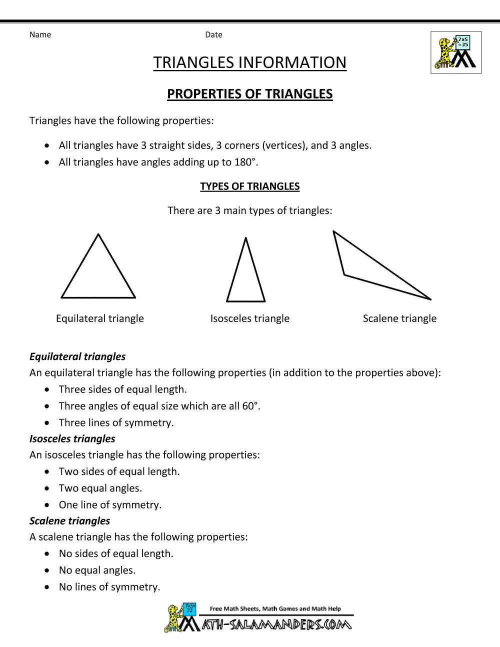 Geometry Formulas Triangles Geometry Formulas Triangles