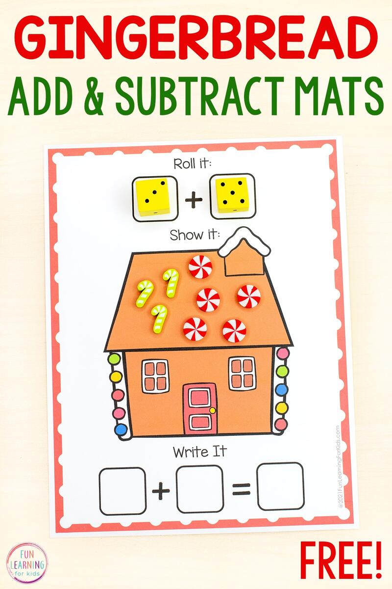 Gingerbread Addition And Subtraction Mats Free Printable Gingerbread Addition And Subtraction Mats Free Printable