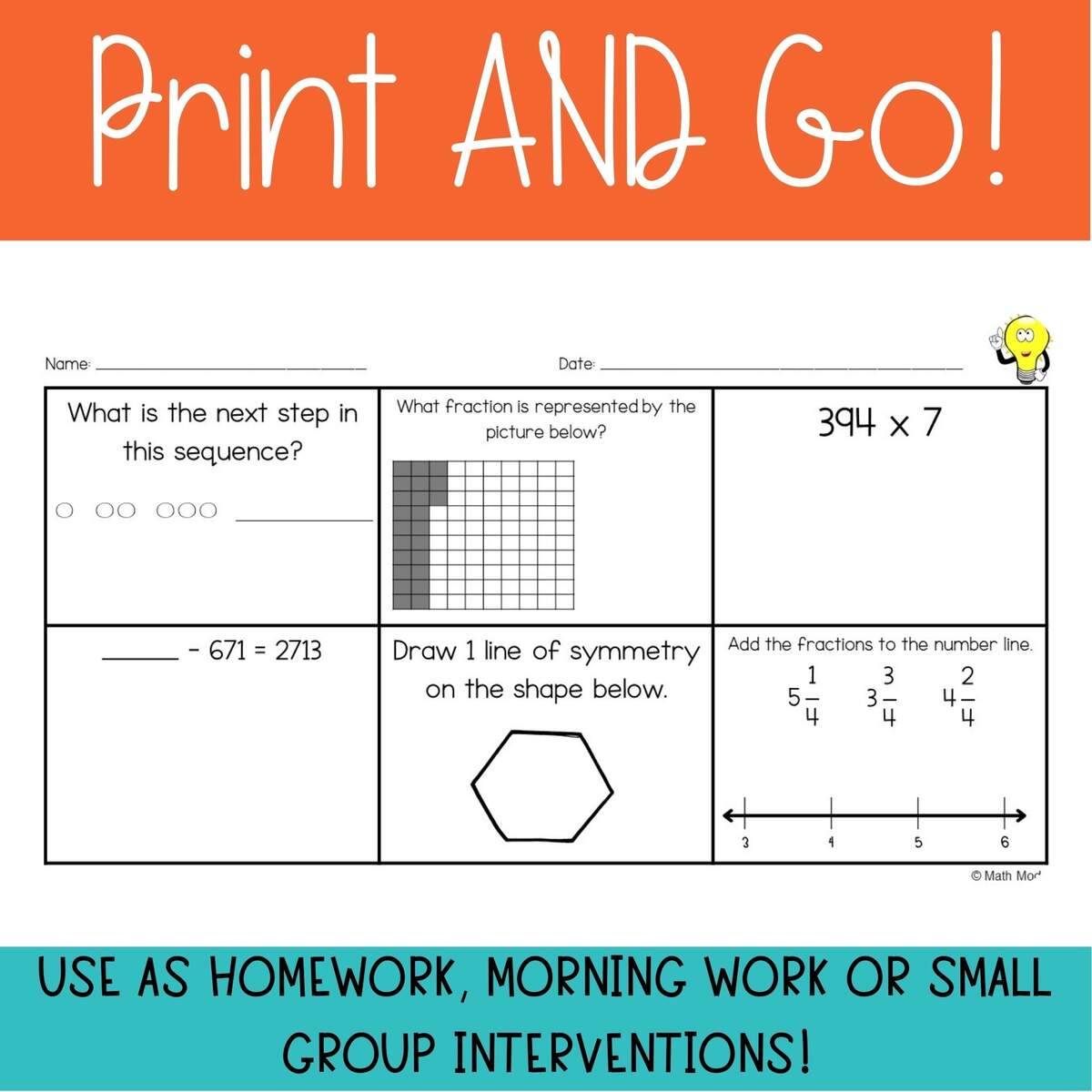 Grade 4 Math Daily Spiral Review For Math Homework Or Math Morning Work October Made By Teachers