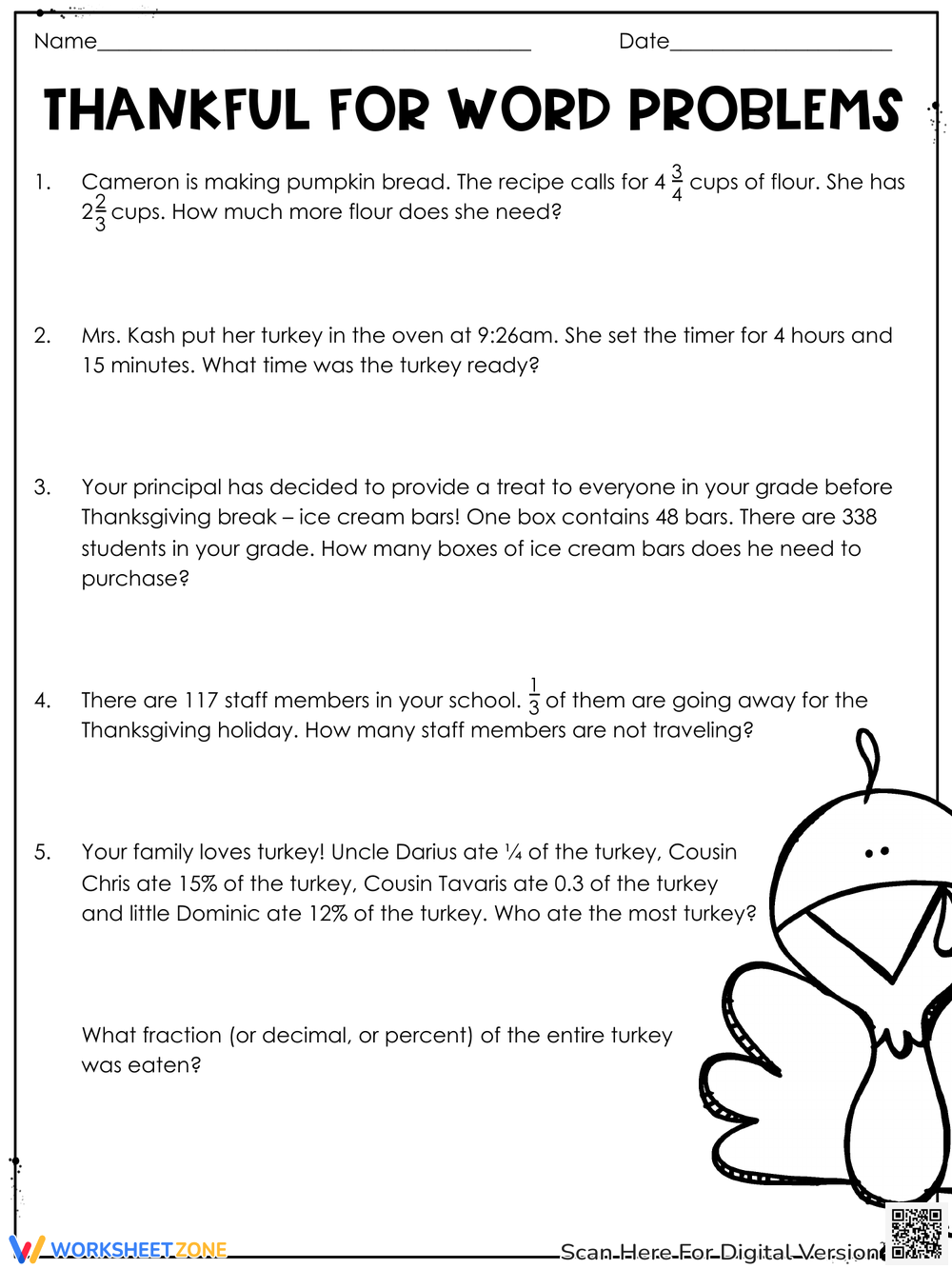 Grade 7 Thanksgiving Worksheets Printable Grade 7 Thanksgiving Worksheets Printable
