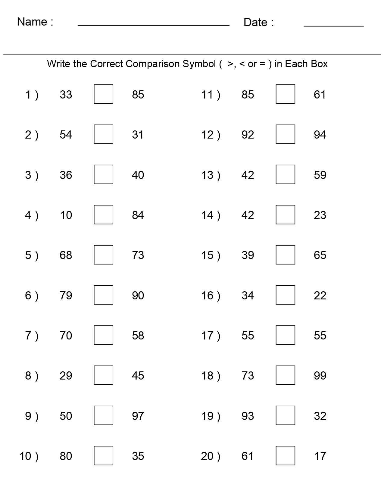 Greater Than Less Than Comparing Integers Worksheets Made By Teachers Greater Than Less Than Comparing Integers Worksheets Made By Teachers