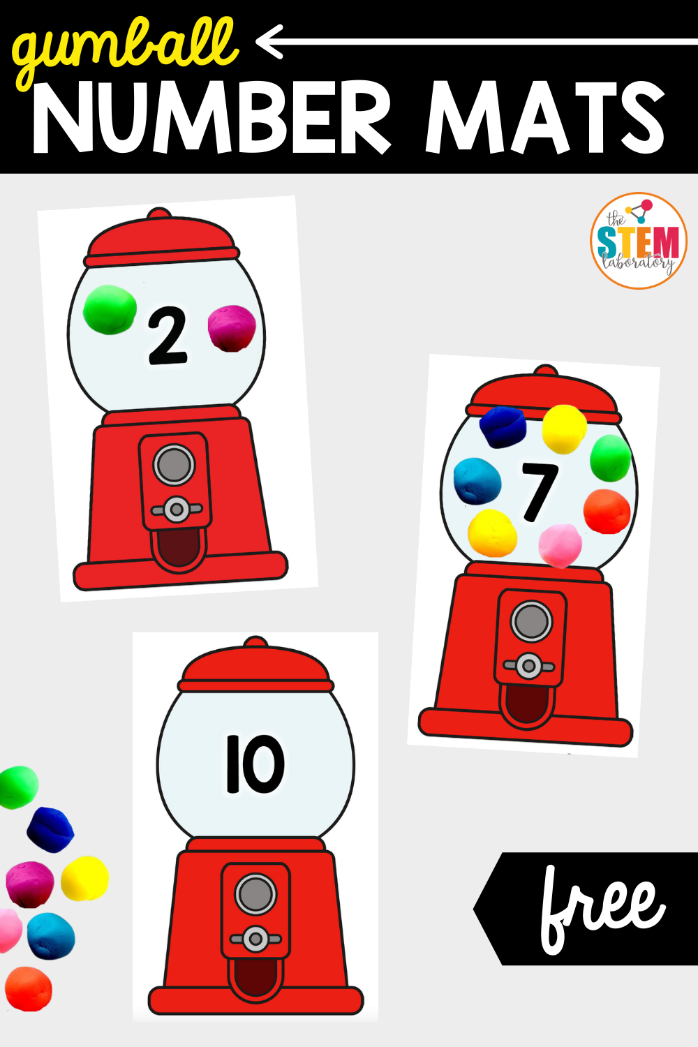 Gumballs Number Mats The Stem Laboratory Gumballs Number Mats The Stem Laboratory