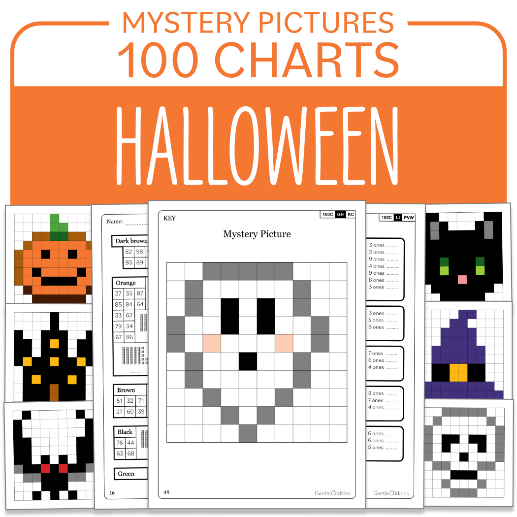 Halloween Math Mystery Pictures Hundred Charts Place Value Add Subtract Made By Teachers
