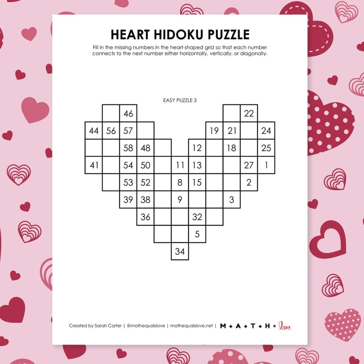 Mitten Hidoku Puzzles For Winter Math Love