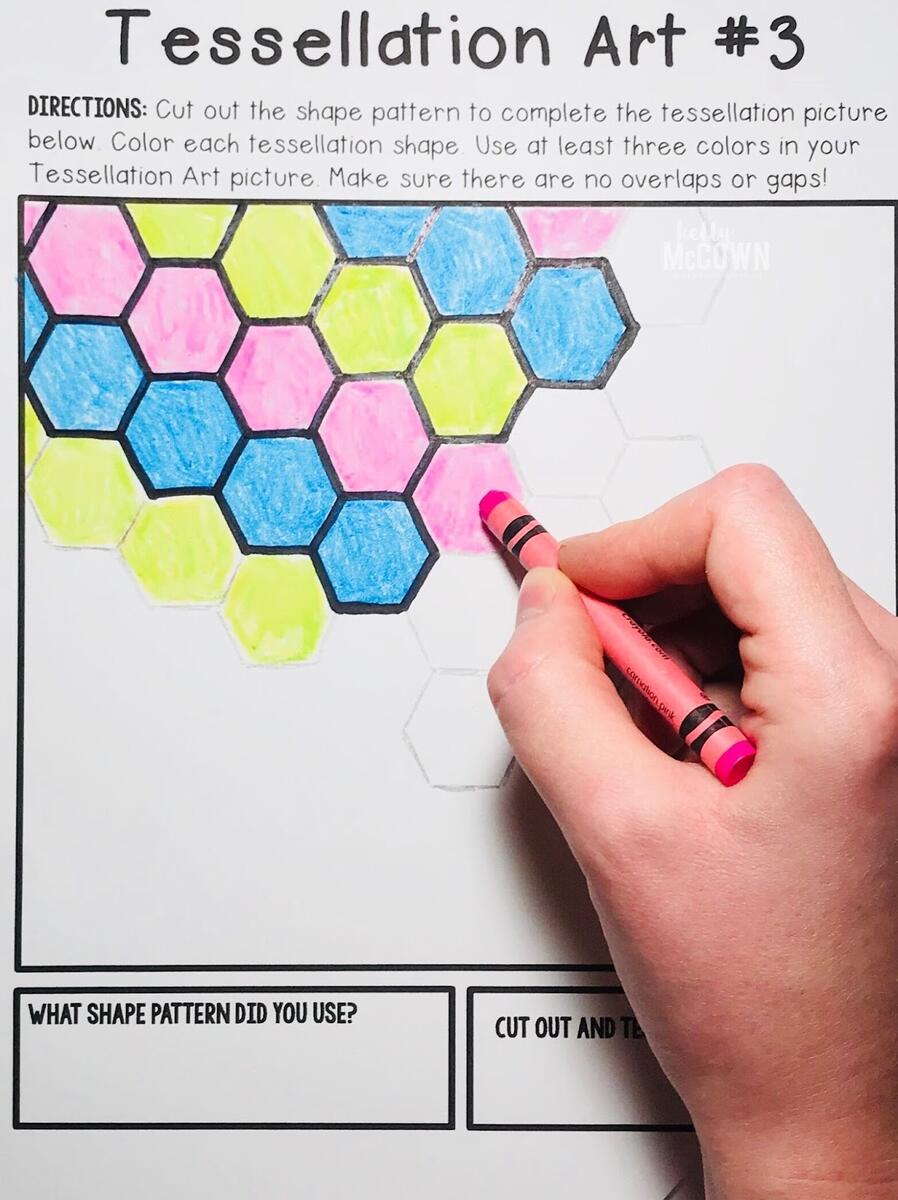 Kelly McCown Tessellations Elementary Math Project Flower Tessellation Activity For Kids With A Printable Template Frugal Fun For Boys And Girls