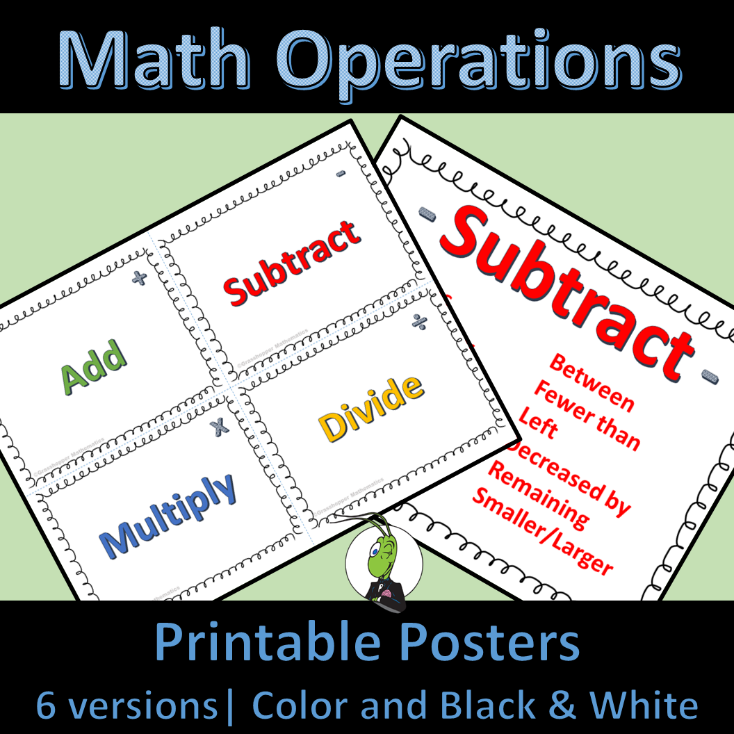 Key Words For Math Operations Posters And Flash Cards Classroom Decor Classful Key Words For Math Operations Posters And Flash Cards Classroom Decor Classful