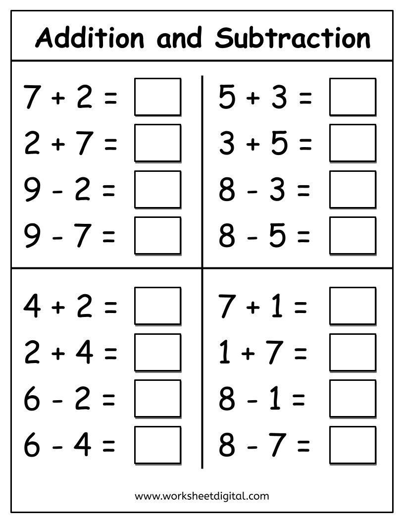 Kindergarten Addition Worksheets Number Fact Family Printable PDF Etsy Israel Kindergarten Addition Worksheets Number Fact Family Printable PDF Etsy Israel