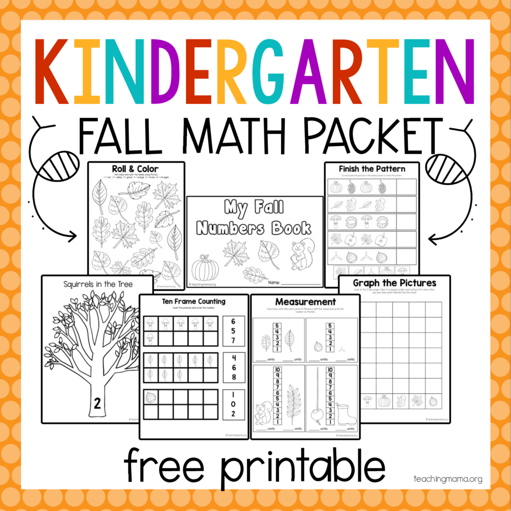 Kindergarten Fall Math Packet Teaching Mama Kindergarten Fall Math Packet Teaching Mama