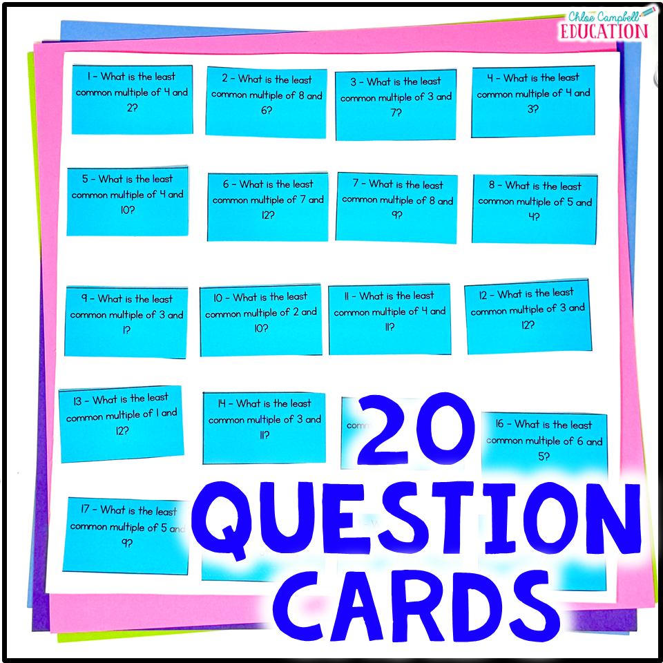 LCM Math Review Activity Least Common Multiple Game Fraction Game 6th Grade Chloe Campbell Education