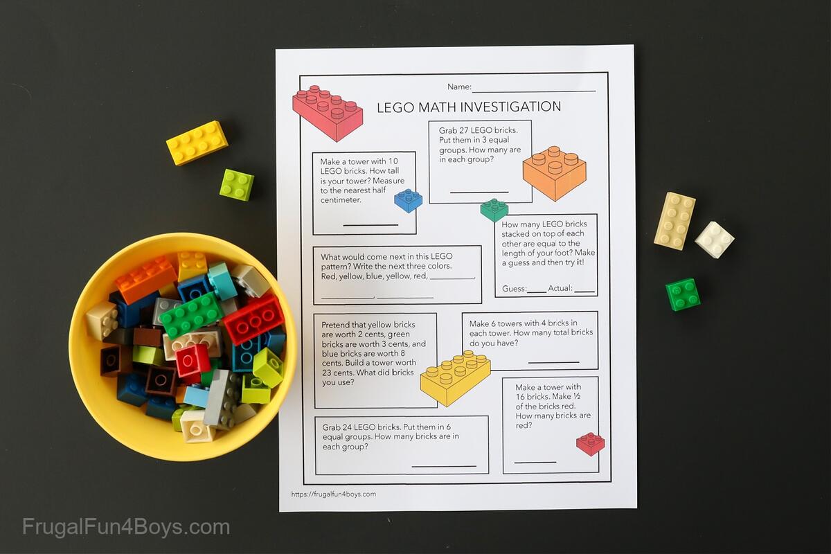 LEGO Math Investigation Printable Page Frugal Fun For Boys And Girls LEGO Math Investigation Printable Page Frugal Fun For Boys And Girls