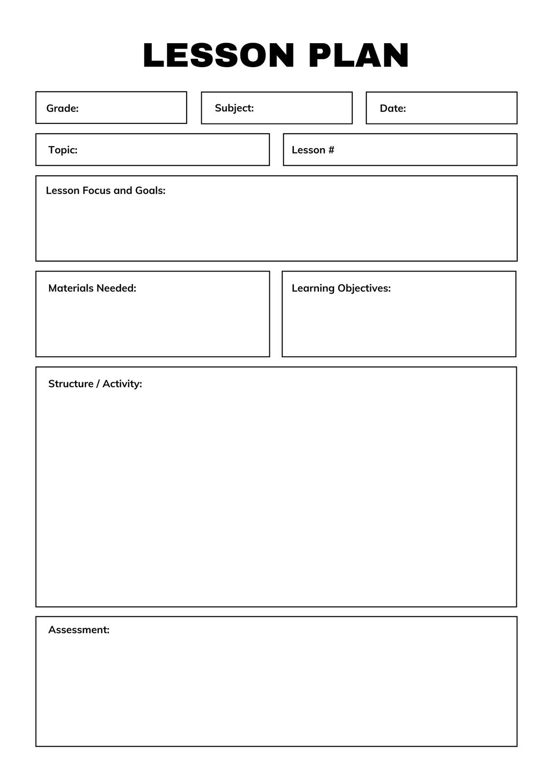 Lesson Plan Templates You Can Customize For Free Canva Free Elementary Math Lesson Plan Template To Edit Online