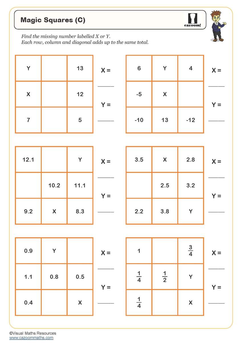 Magic Squares C Puzzle FREE Teaching Resources Magic Squares 3x3 ONLINE Game Worksheets