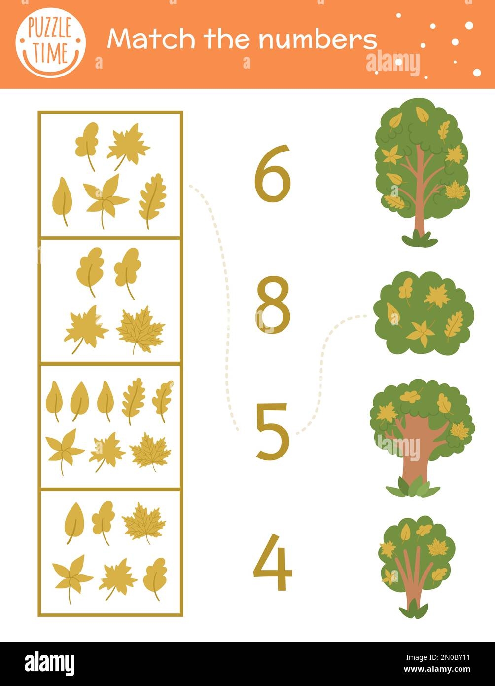 Matching Game With Yellow Leaves And Trees Autumn Math Activity For Preschool Children Fall Season Counting Worksheet Educational Printable With Cu Stock Vector Image Art Alamy Matching Game With Yellow Leaves And Trees Autumn Math Activity For Preschool Children Fall Season Counting Worksheet Educational Printable With Cu Stock Vector Image Art Alamy