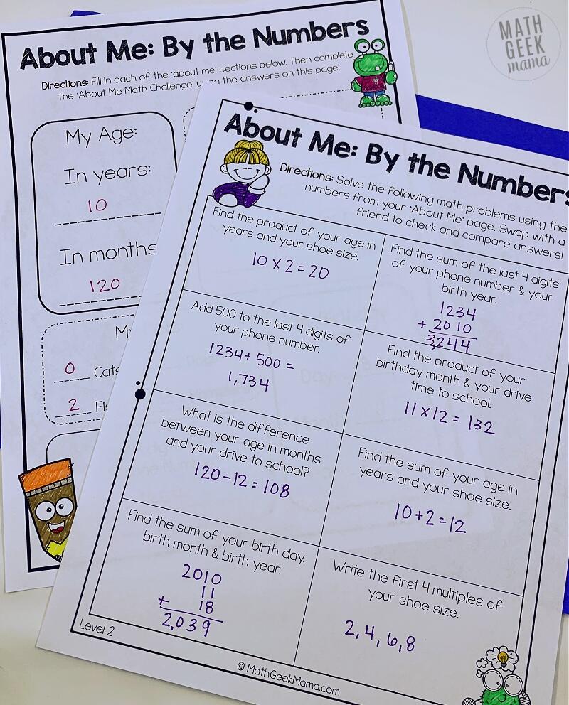 Back To School Printables Activity Sheets