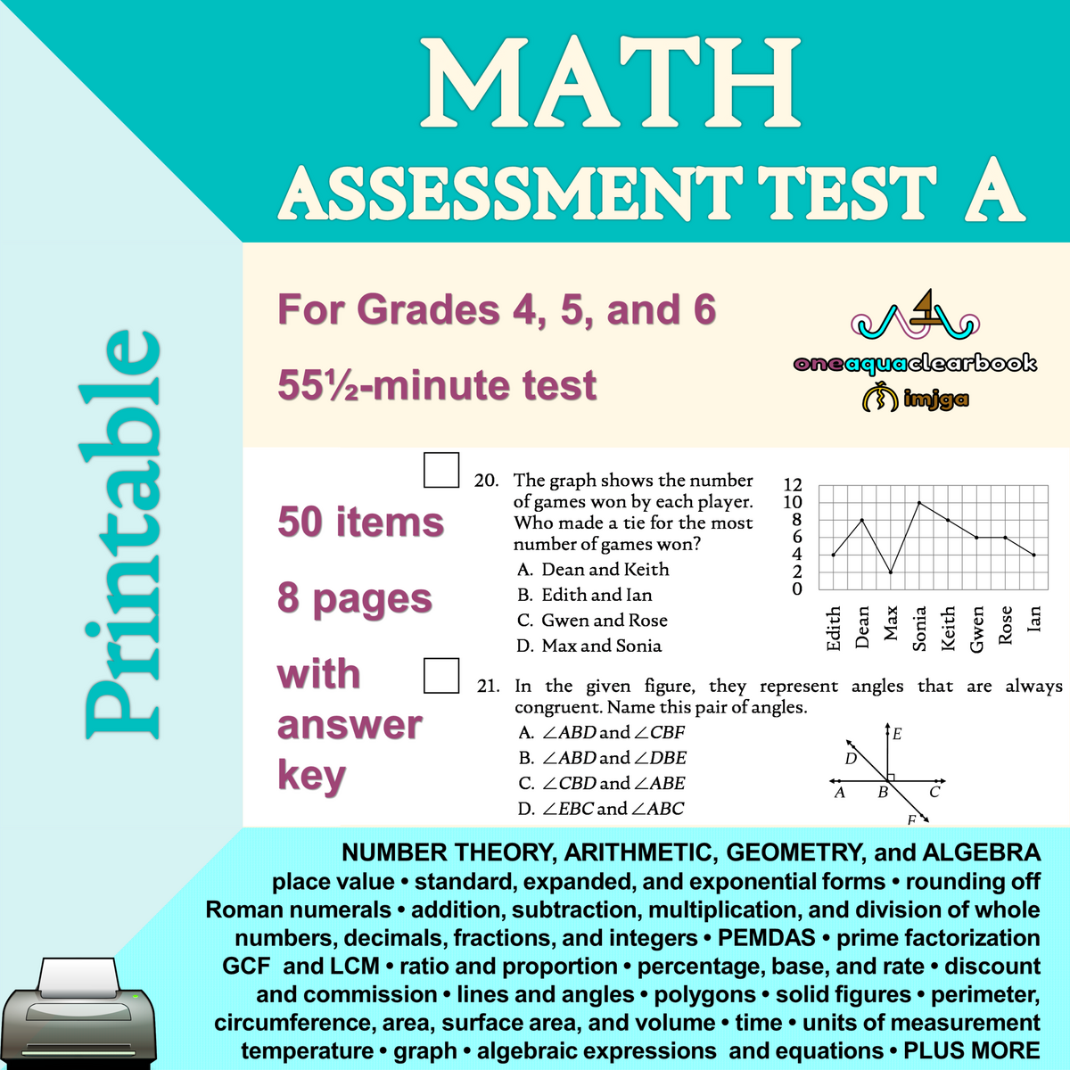 Math Assessment A PDF For Grades 4 5 6 Made By Teachers Math Assessment A PDF For Grades 4 5 6 Made By Teachers