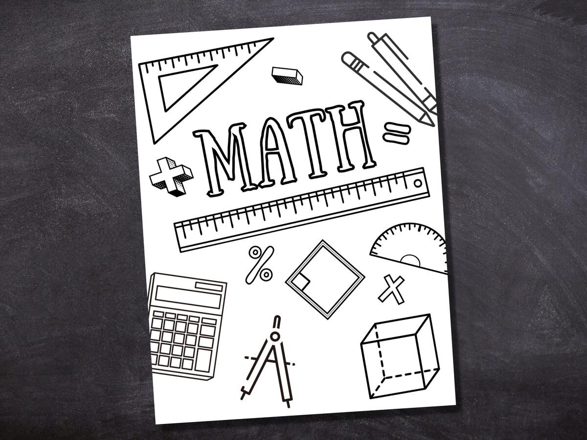 Algebra Math Binder Cover Printable Letter Size School Binder Cover Teacher Binder Printout PDF Homeschool Color Yourself Etsy