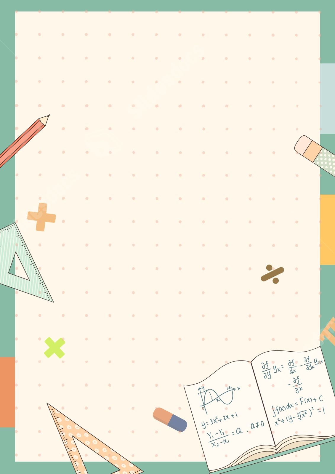Math Border Page Border And Printable Background In Word Slidesdocs