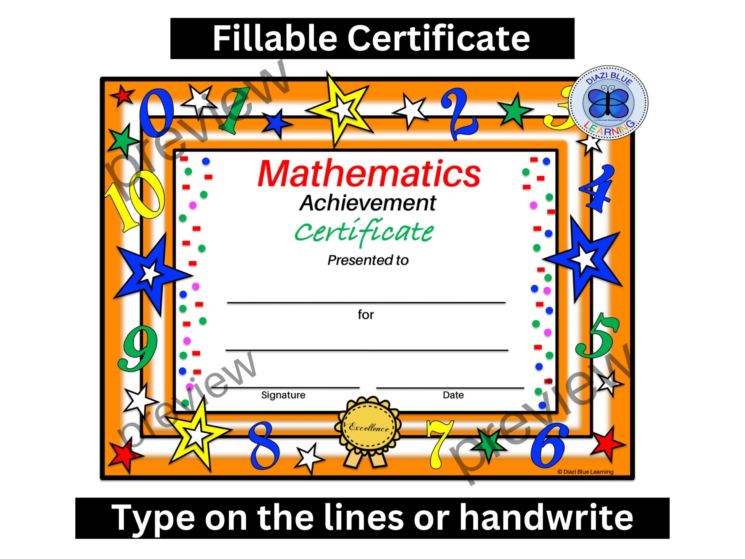 Math Certificates Etsy Math Certificates Etsy