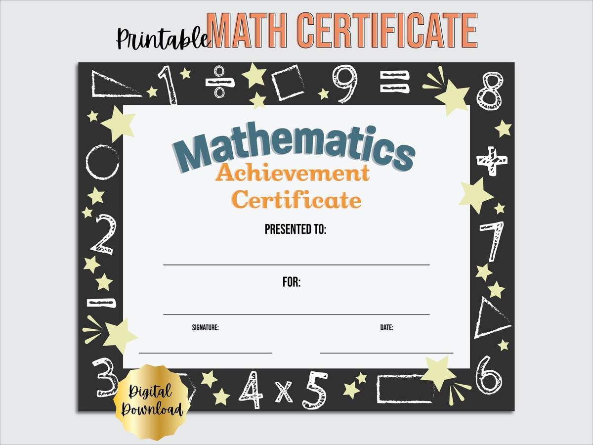 Math Certificates Etsy Math Certificates Etsy