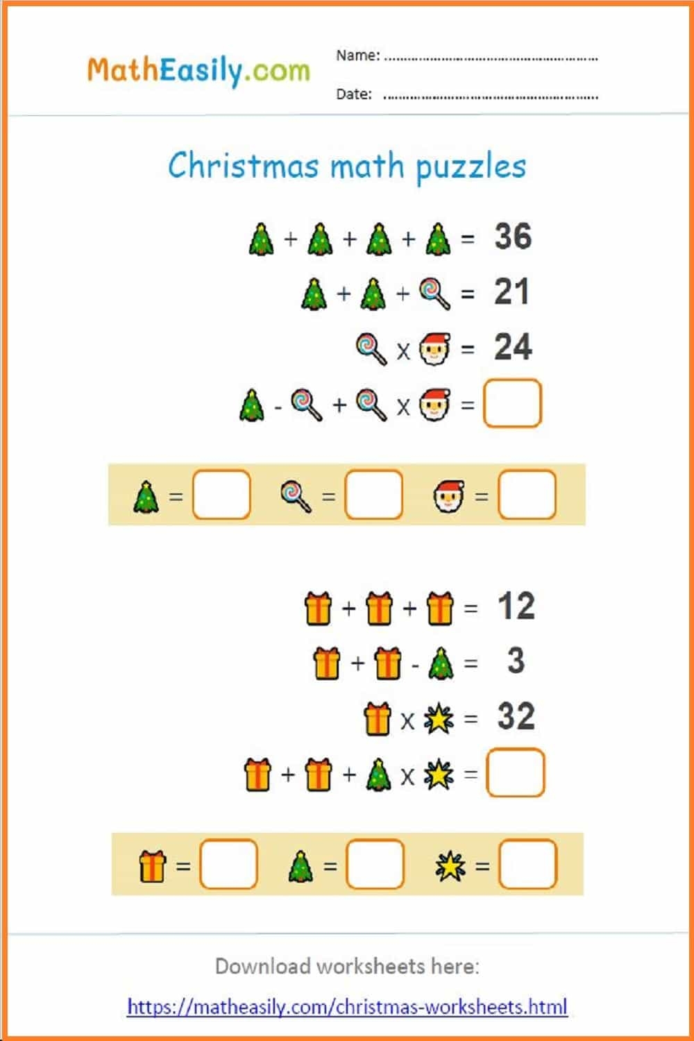 Math Christmas Worksheets PDF Free Download Christmas Math Game Printable Thrifty Mommas Tips