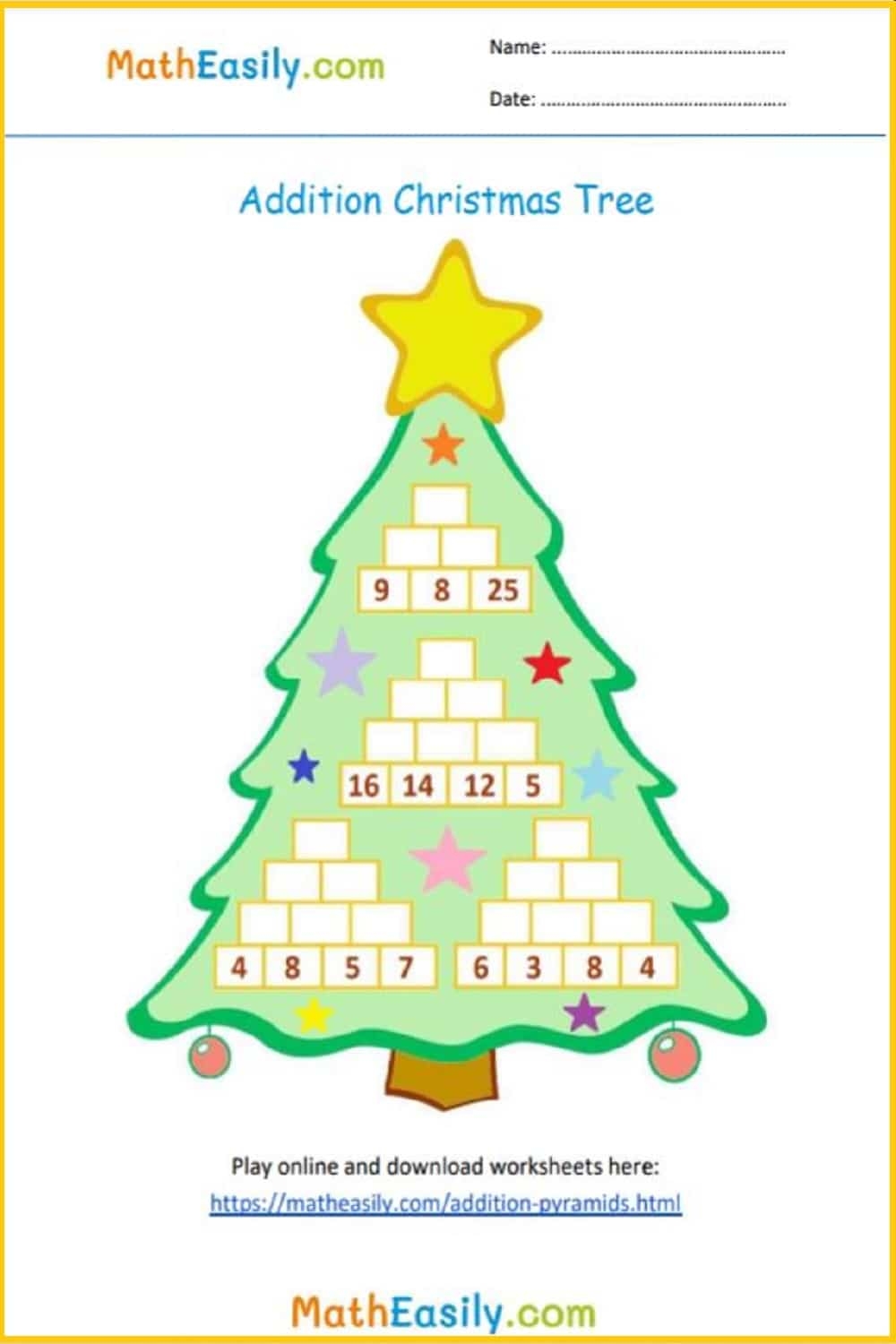 Math Christmas Worksheets PDF Free Download