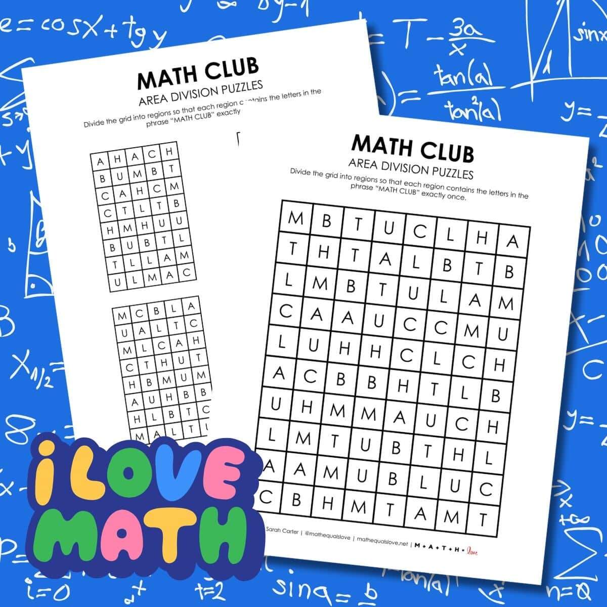 Math Club Area Division Logic Puzzles Math Love Math Club Area Division Logic Puzzles Math Love