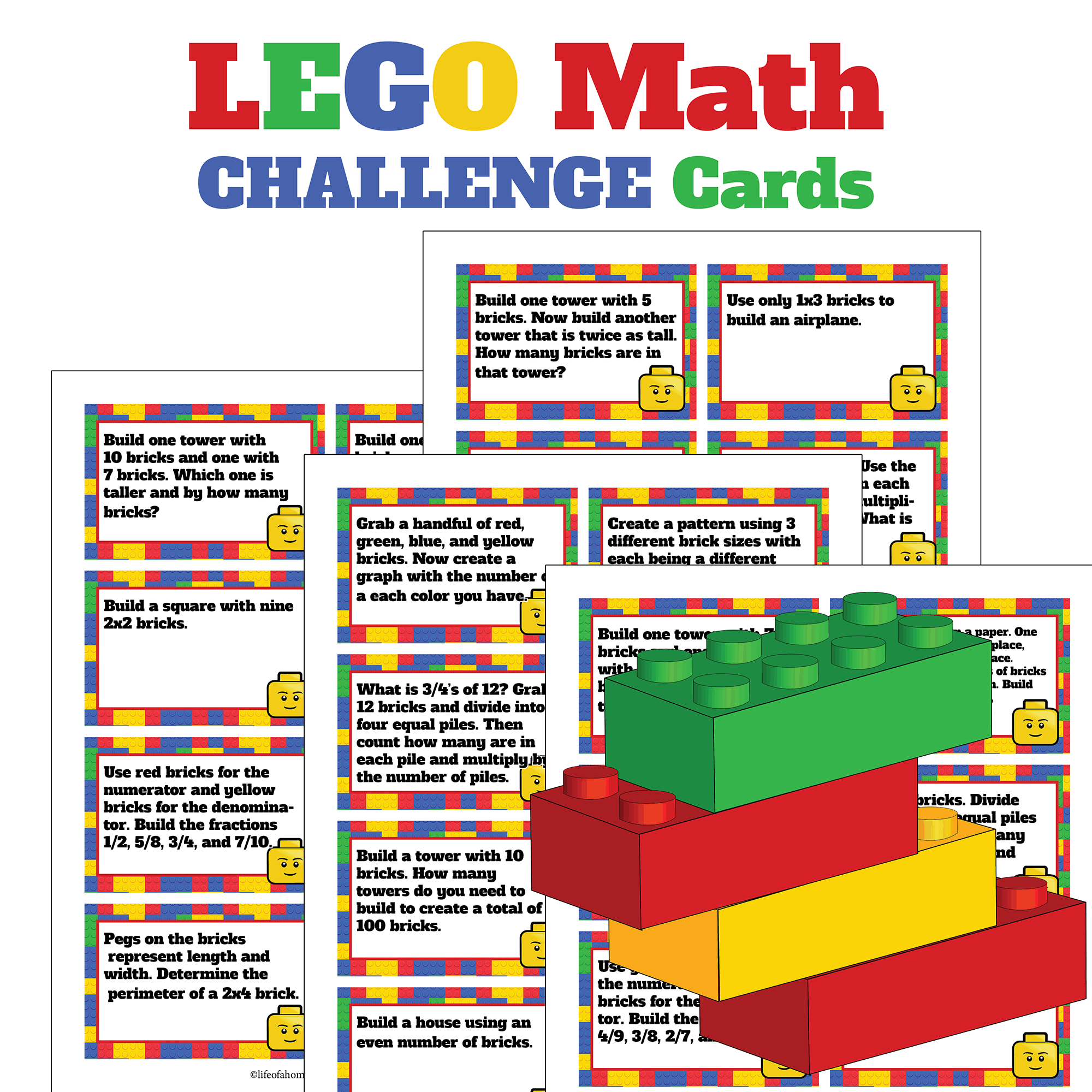 Math Concepts LEGO Challenge Cards Homeschool Curriculum Fair Math Concepts LEGO Challenge Cards Homeschool Curriculum Fair