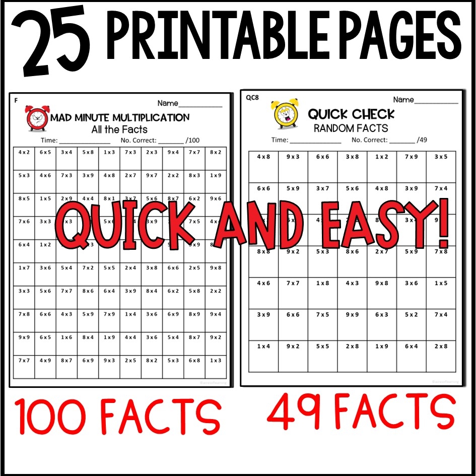 Math Facts Fluency Mad Minutes Timed Multiplication Tests Made By Teachers Math Facts Fluency Mad Minutes Timed Multiplication Tests Made By Teachers