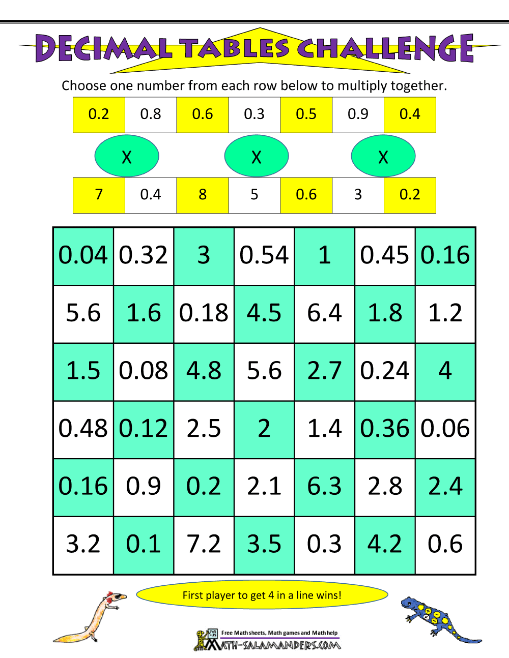 100 Free Math Games For Grade 5 ONLINE Printable