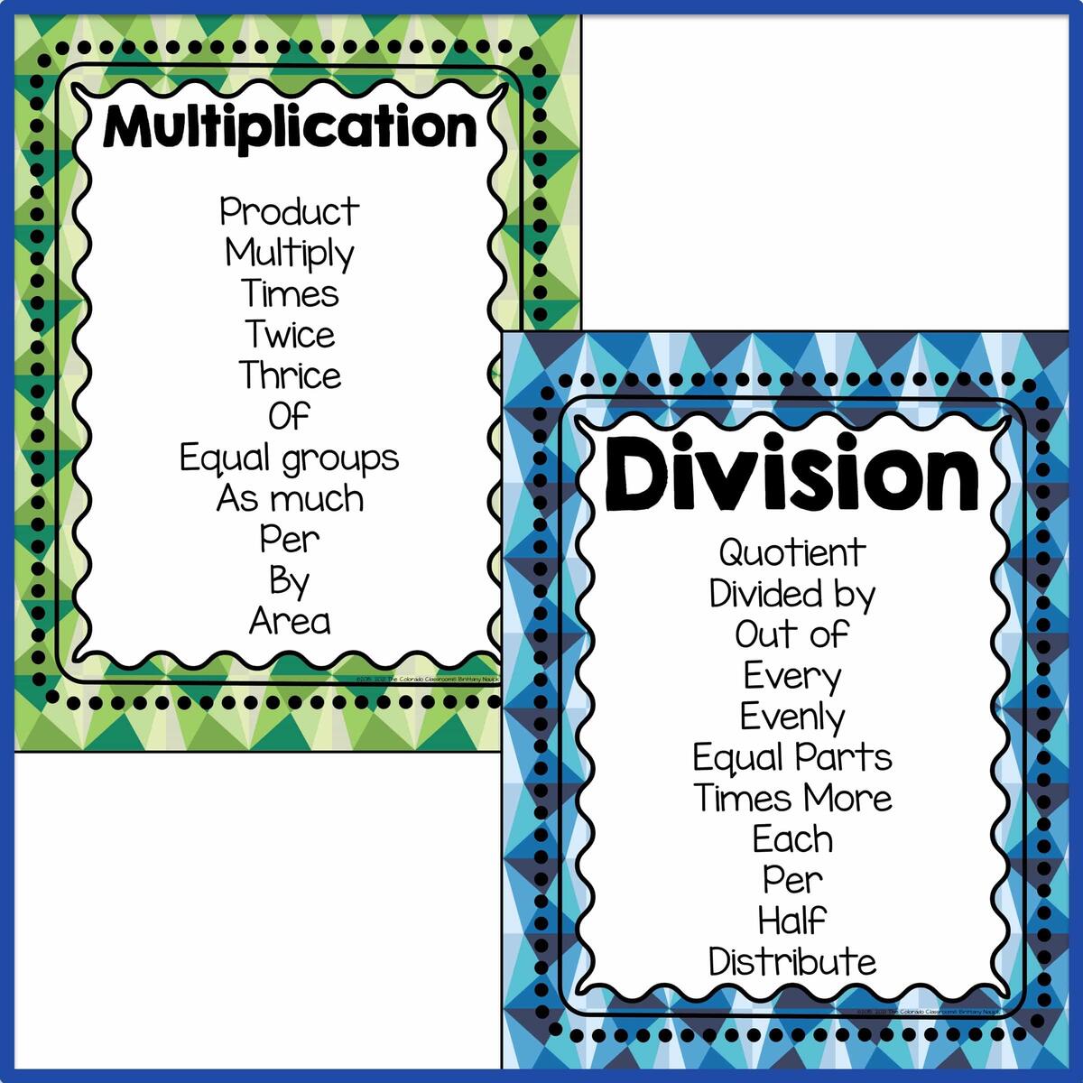 Math Operation Word Wall The Colorado Classroom Math Operation Word Wall The Colorado Classroom