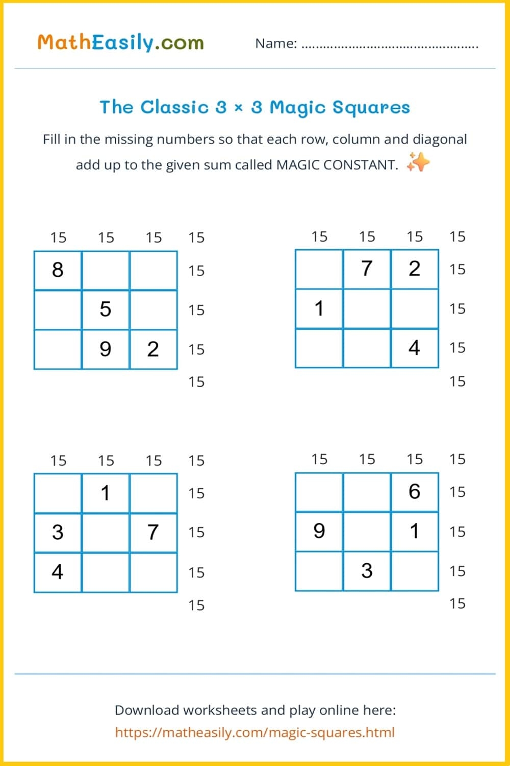 Math Puzzle Games ONLINE Printable 4th Grade Math Puzzles