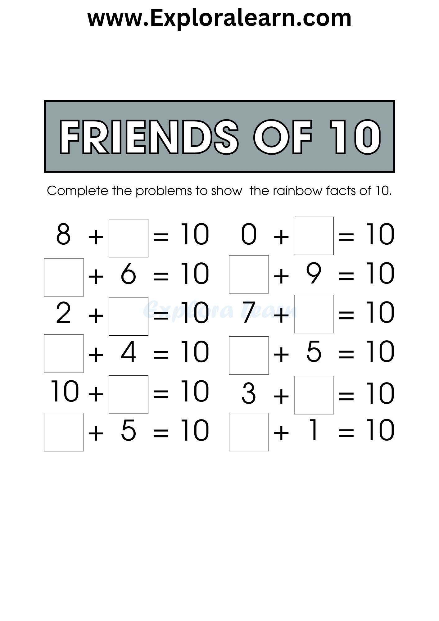 Fun Free Printable Math Games For Kids Edu Games