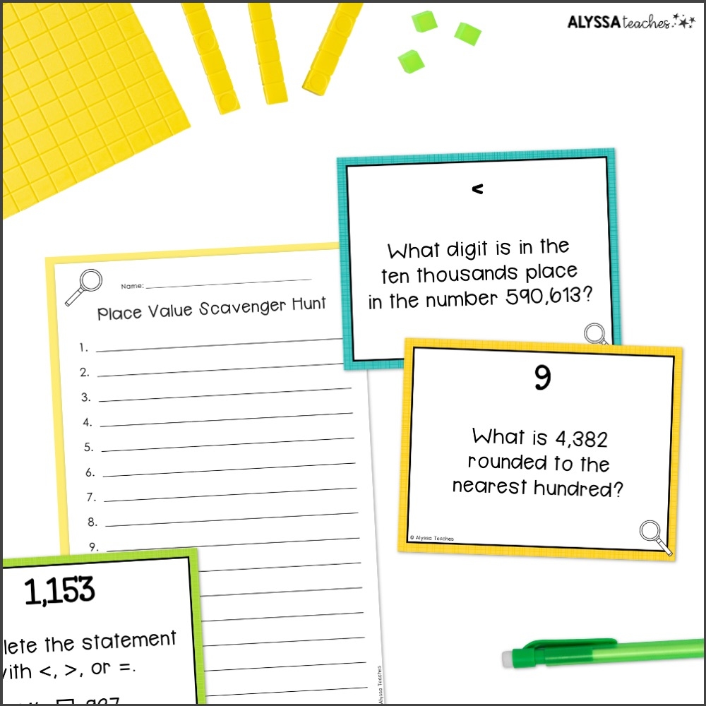 Math Scavenger Hunt Task Cards For Upper Elementary Alyssa Teaches