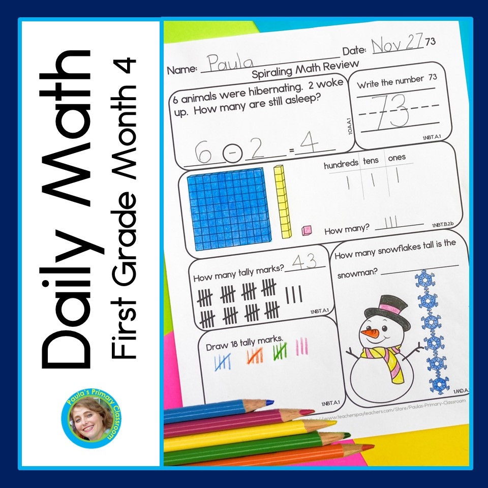 Math Spiral Review Daily Worksheets Morning Work Homework Month 4 Winter Made By Teachers Math Spiral Review Daily Worksheets Morning Work Homework Month 4 Winter Made By Teachers