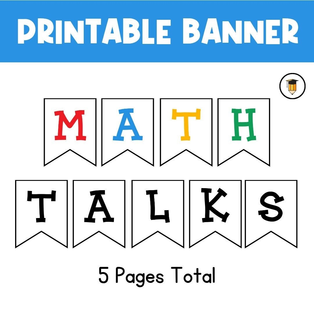 MATH TALKS BANNER Bulletin Board Math Printable Math Poster Math Wall Math Classroom Decoration Math Center Numeracy Display Preschool Centers Signs Busy Bee Hive Made By Teachers
