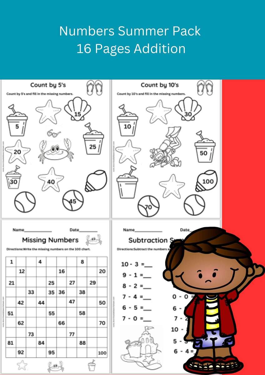 Maths Summer Vacation Activity Pack For Grade 1 And Pre School