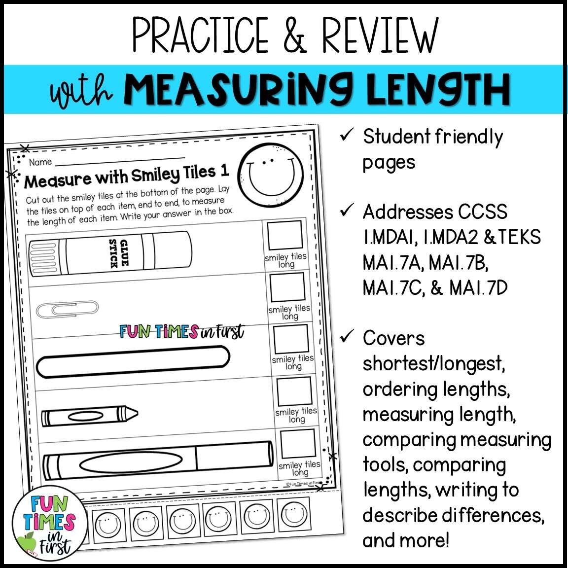 Measuring Length With Nonstandard Units NO PREP Printables 1st Grade Math Made By Teachers