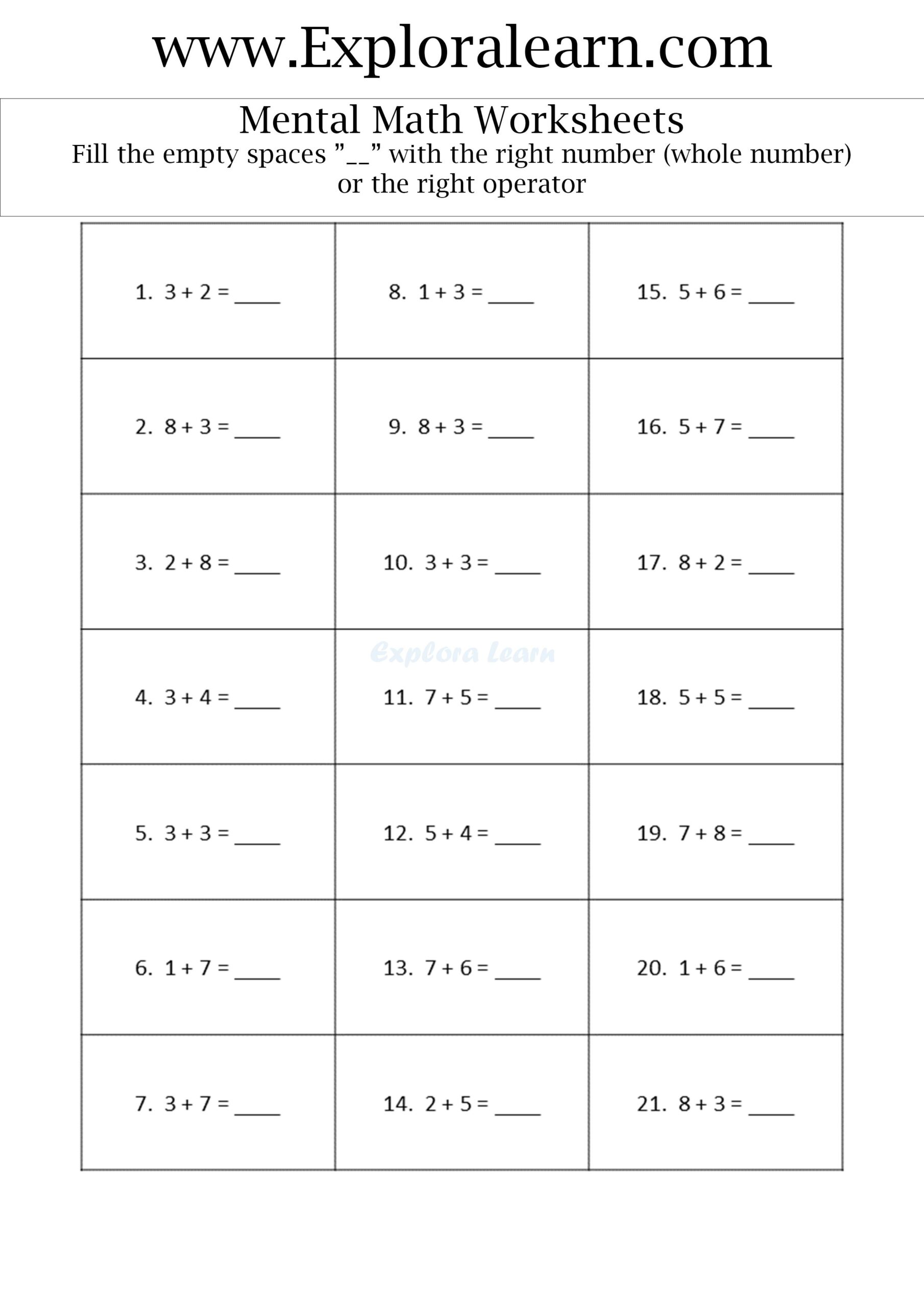 Mental Math Mastery For Kids Ages 2 12 Exciting Worksheets For Sharpening Young Minds Mental Math Mastery For Kids Ages 2 12 Exciting Worksheets For Sharpening Young Minds